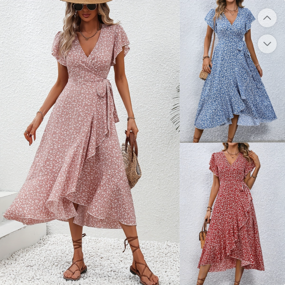 ROBE LONGUE CHARLINE ROMANTIQUE ROSE POUDRÉ